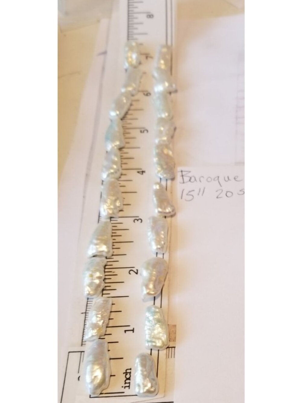 Loose Whitey Biwa Stick Pearl Bag 1  Braque 15 " 20 Pieces  100  ct  20  gr  1 c